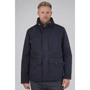 Indigo Star Men's Nylon Field Button Up Jacket with packable hood small CR70 NWT